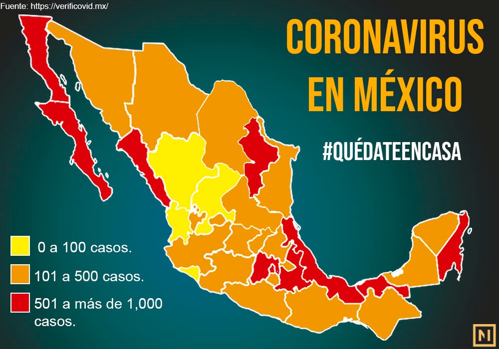 Los seis estados de México con menos casos de coronavirus