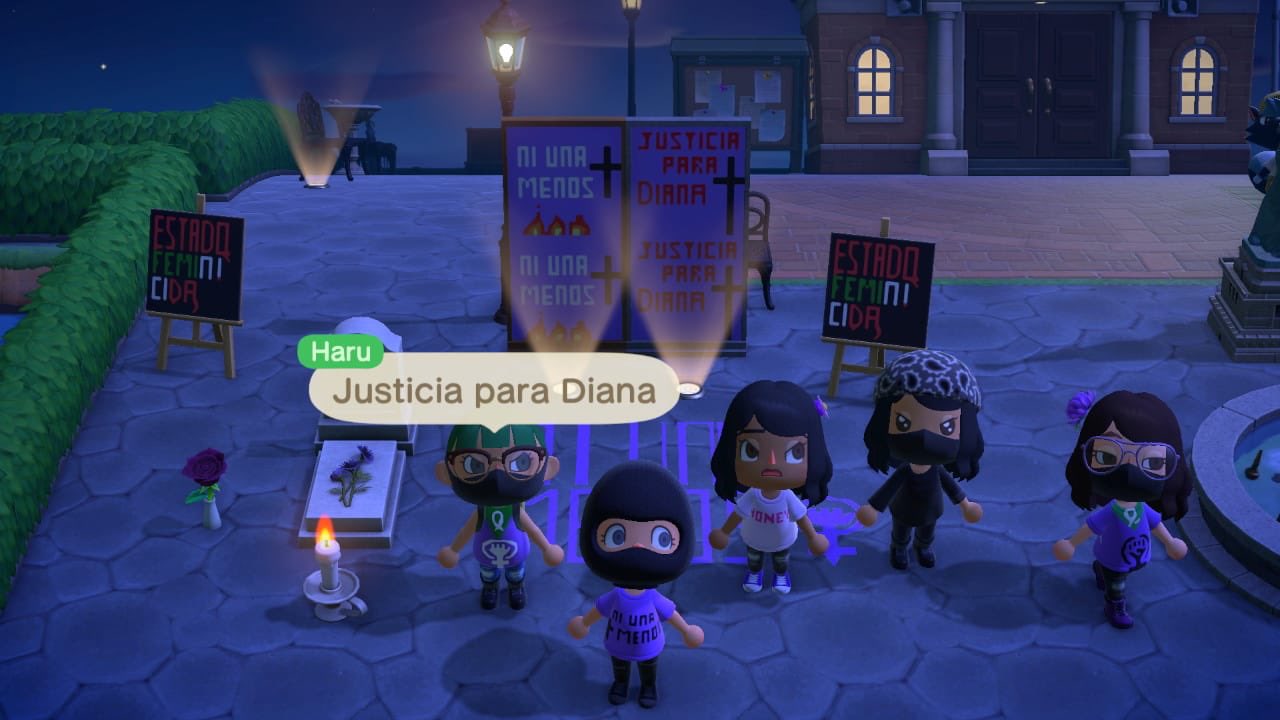 animal crossing protesta #JusticiaParaDiana