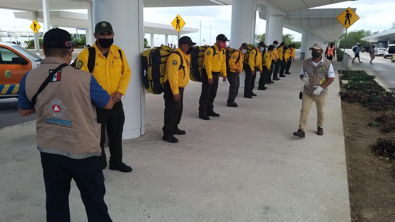 QRoo recibe brigadistas de otros estados para combatir incendios forestales