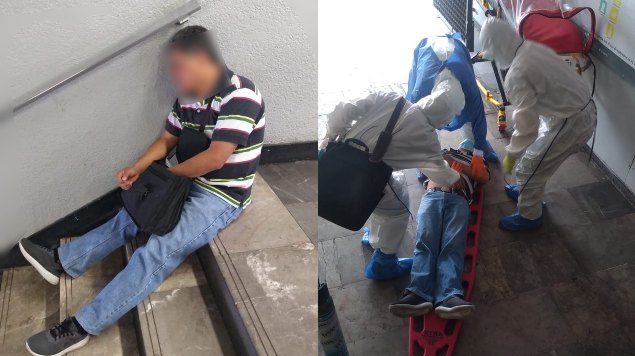 “Salió bien entubadito”: auxilian a hombre con síntomas de Covid-19 en Metro Taxqueña