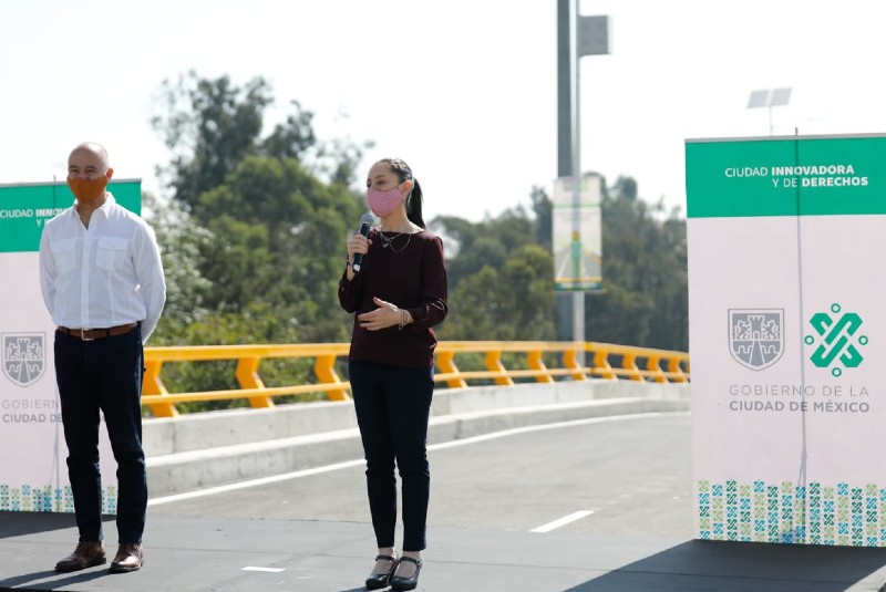 Sheinbaum reanuda eventos públicos con inauguración de puente vehicular