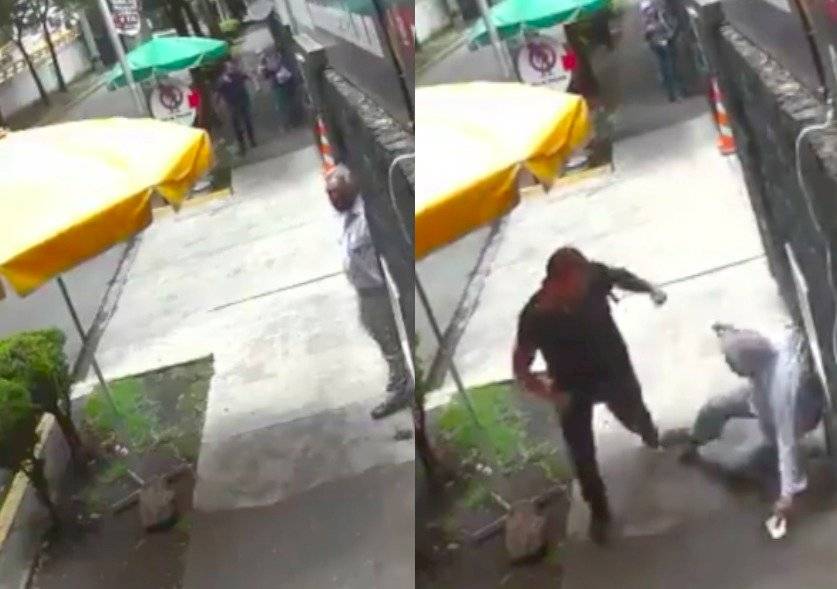 #LordBanqueta: Hombre ataca violentamente a hombre de la tercera edad en calles de la CDMX