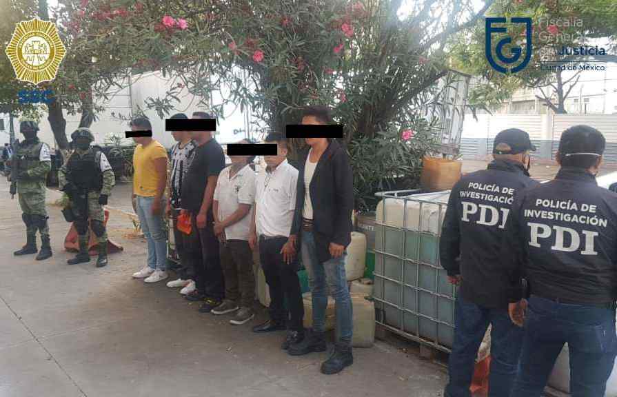 Confiscan dos mil litros de hidrocarburo en Azcapotzalco; hay 6 detenidos