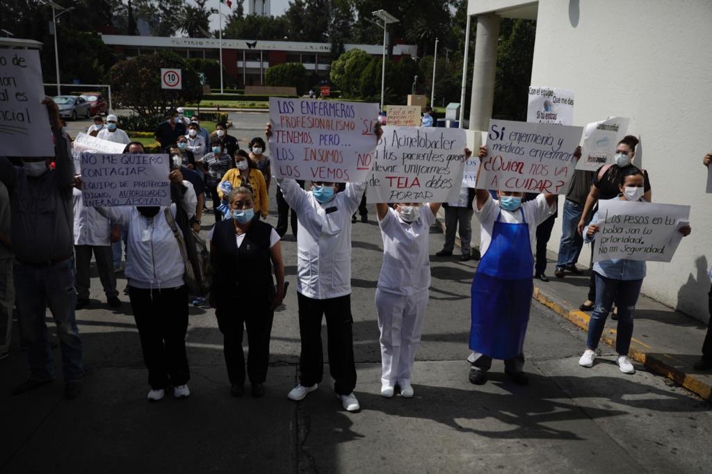 Con protesta, personal del INER exige equipo para evitar contagios por Covid-19