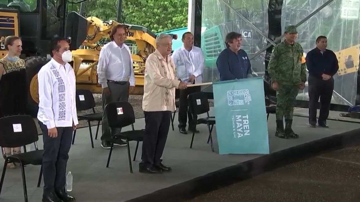 López Obrador da banderazo a obras del Tren Maya del tramo Izamal-Cancún