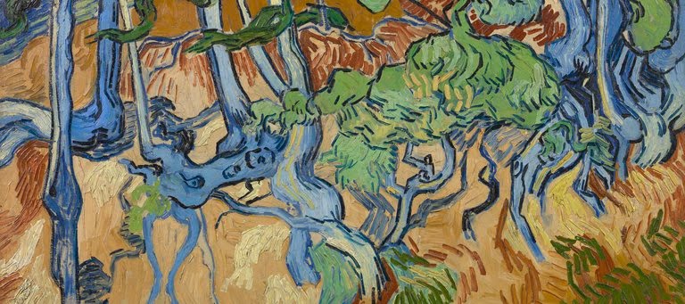 Van Gogh pintó su obra final, “Raíces de árbol”, en un pueblo francés