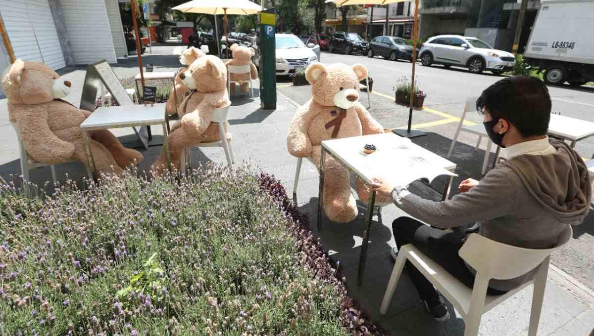 Con osos de peluche, restaurante de Polanco busca mantener la sana distancia