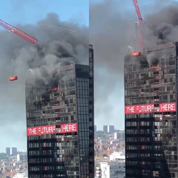 Se registra incendio en WTC de Bruselas