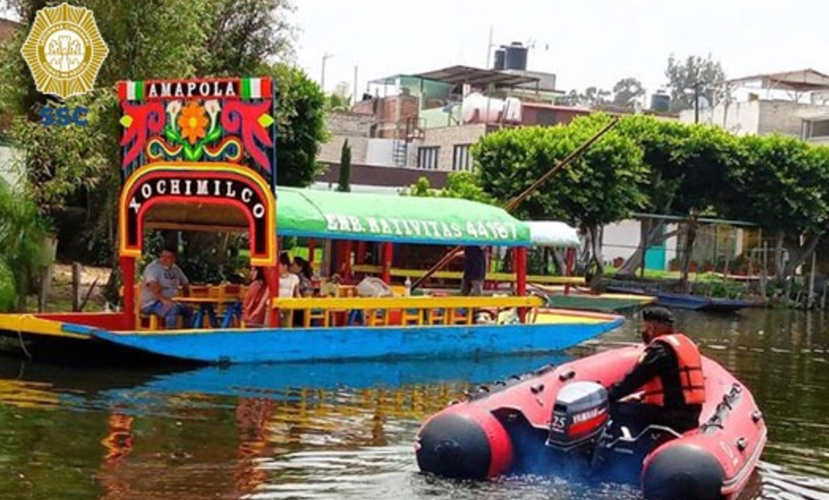 Policía ribereña refuerza patrullaje en embarcaderos de Xochimilco