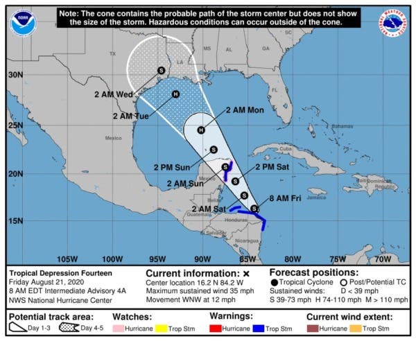 Yucatán en alerta por Depresión Tropical 14; prevén lluvias y fuertes vientos