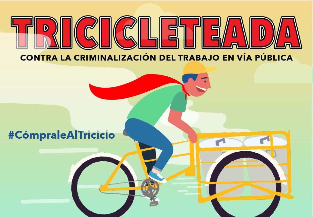 Tricicleteada, en contra de la criminalización del comercio en calles de la CDMX