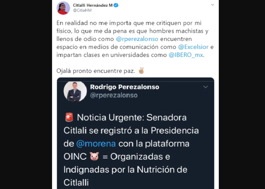 La Ibero despide a profesor que se burló del físico de la senadora Citlalli Hernández