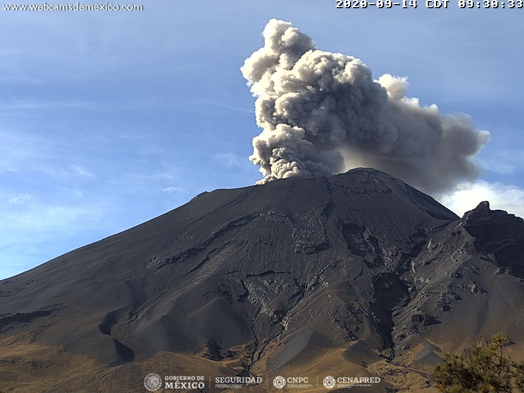 Popocatépetl alerta por emisiones de ceniza