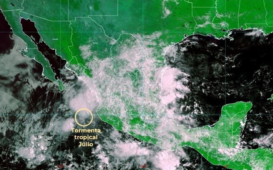 Tormenta tropical Julio provocará lluvias fuertes en el occidente del país