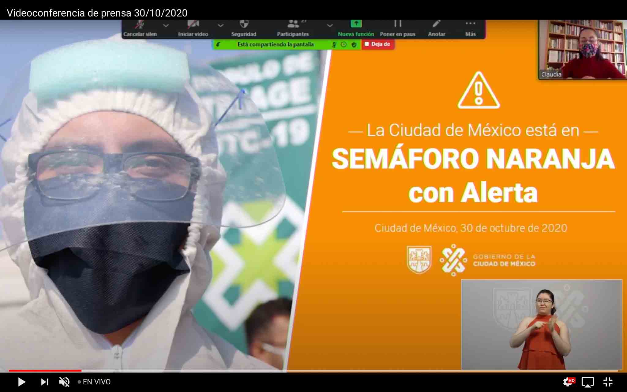 CDMX iniciará noviembre en semáforo naranja con alerta