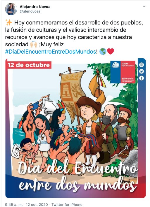 Ilustración sobre llegada de Colón a América causa indignación en Chile
