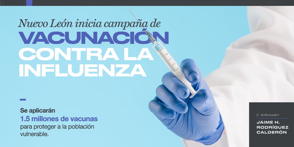 Inicia campaña de vacunación contra la influenza en Nuevo León