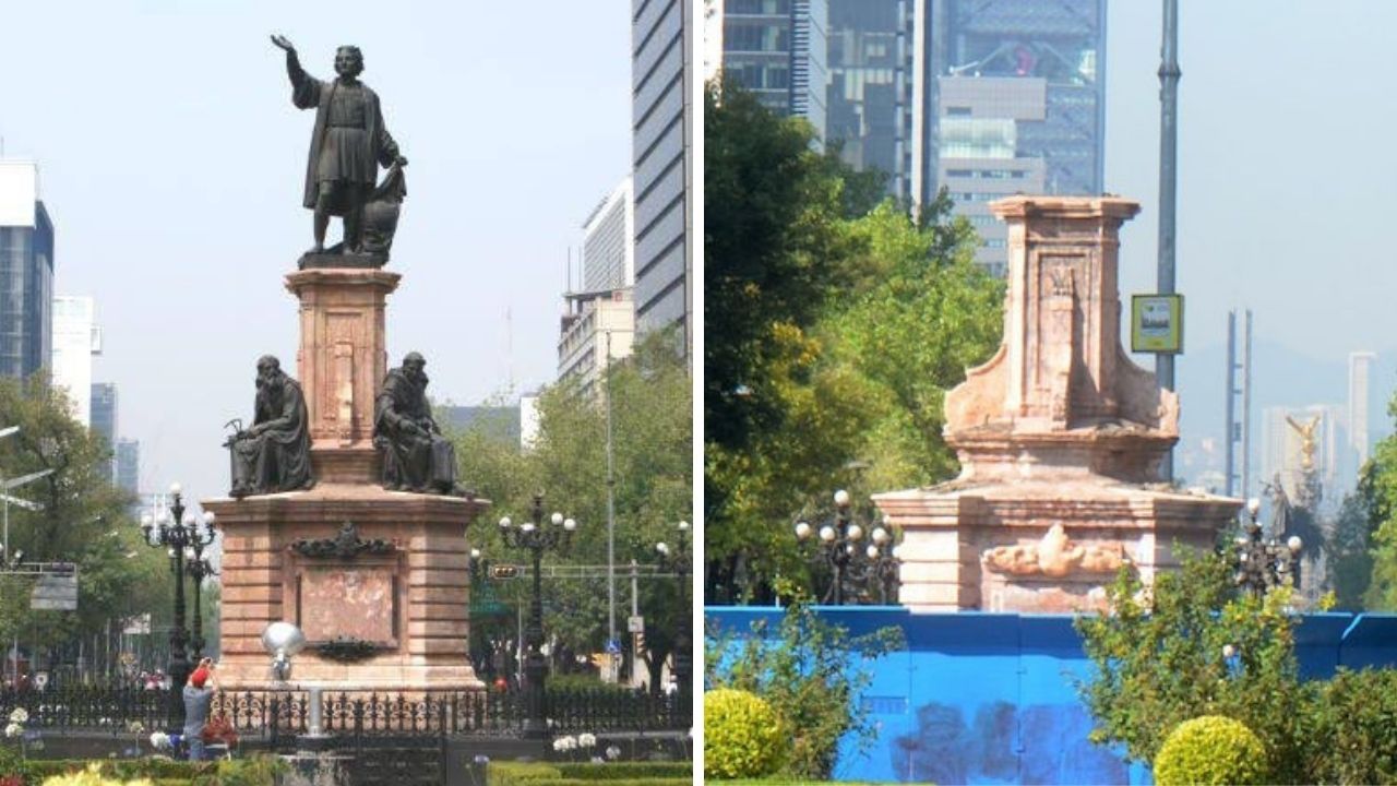 Retiran monumento Critobal Colón de Reforma