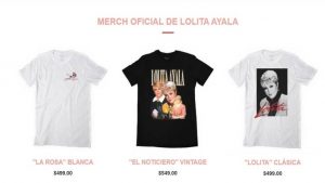 Lolita Ayala, lanza su colección de playeras