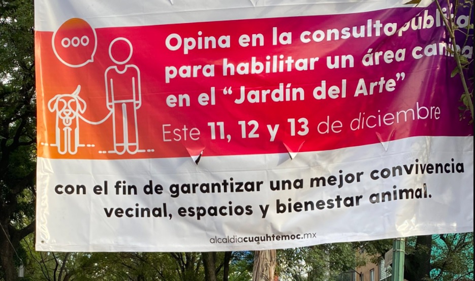 Consulta sobre área canina en parque del arte