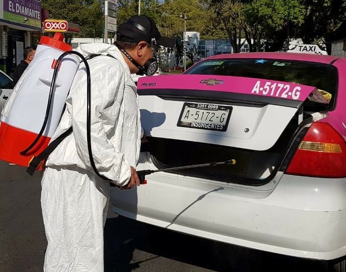 Sanitizarán taxis, micros y autobuses en Azcapotzalco