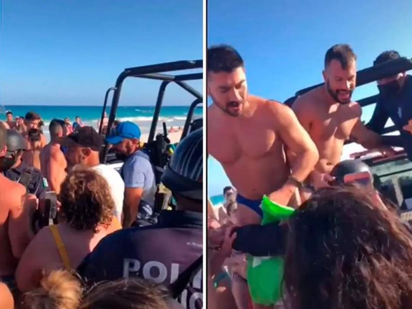 Policías de Tulum detienen a pareja gay por besarse en una playa