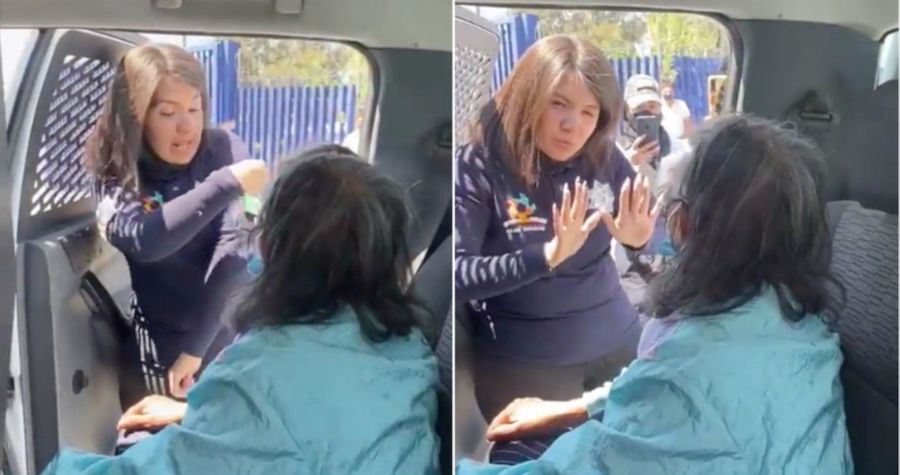 Policía de Neza asiste con lenguaje de señas a abuelita