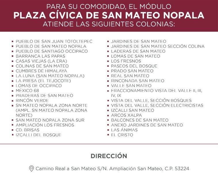 ¿Dónde será la vacunación para adultos mayores en Naucalpan? 