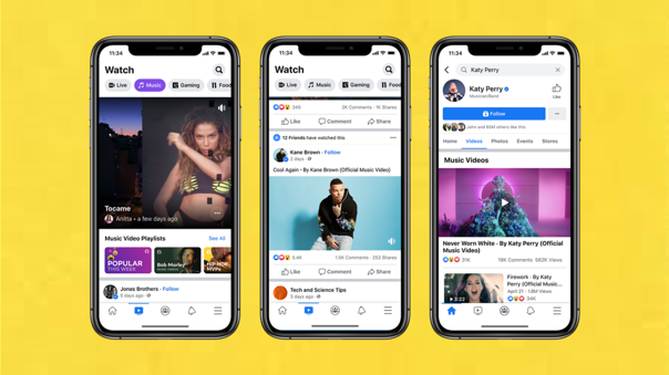 Facebook plataforma videos musicales