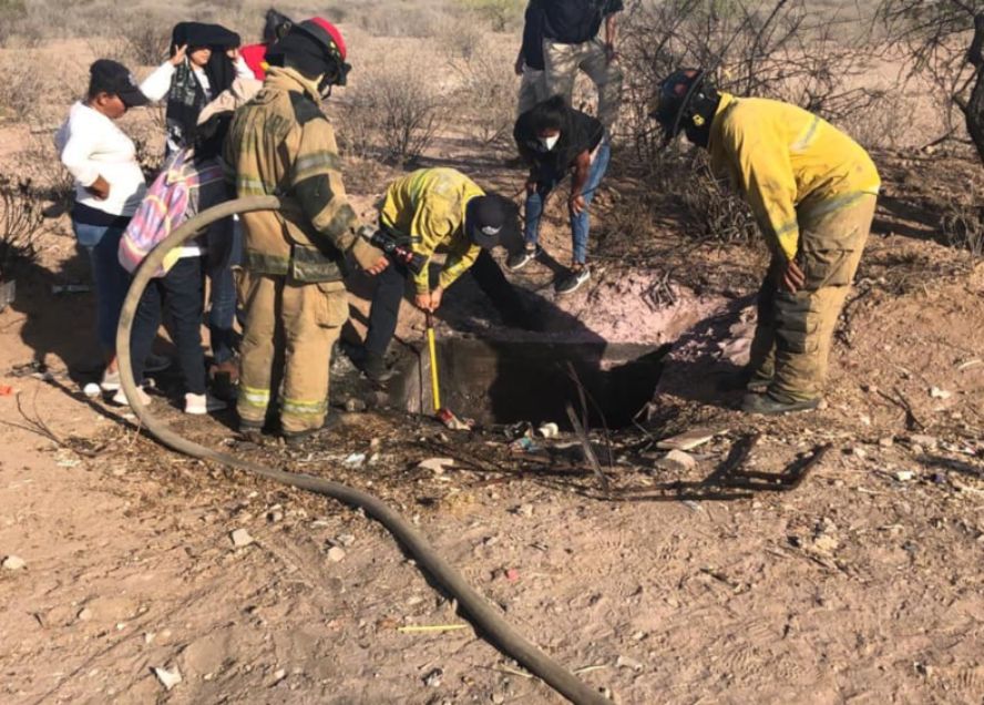 Madres Buscadoras de Sonora encuentran pozo con cuerpos quemándose