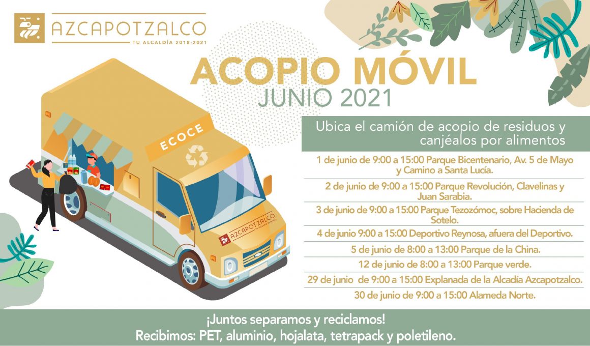 puntos del Acopio Móvil ECOCE para junio