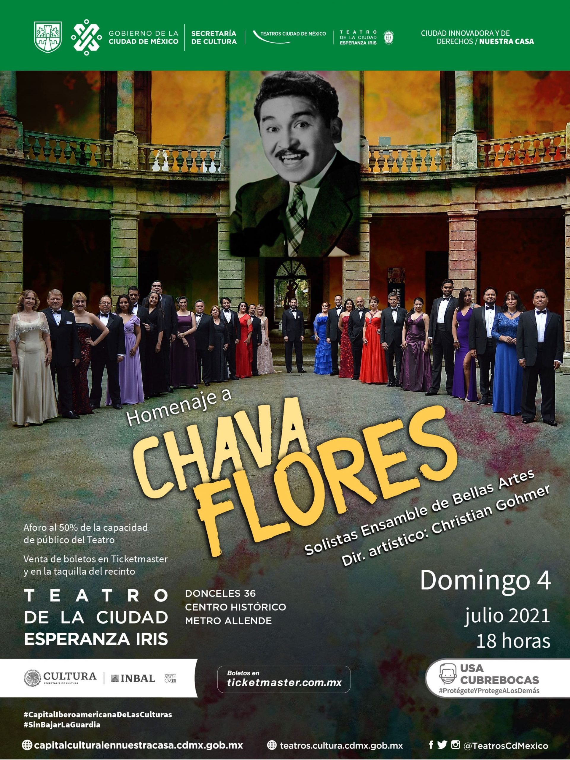 Solistas Ensamble de Bellas Artes rendirá homenaje a Chava Flores a 101 años de su nacimiento