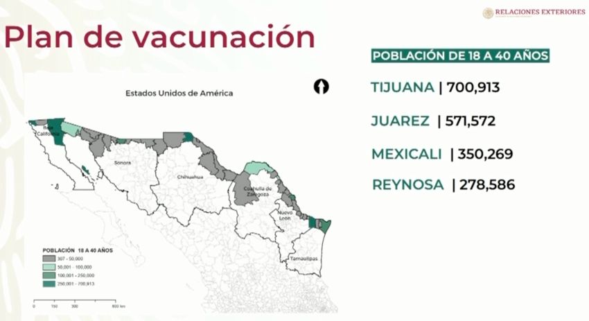 Estados Unidos donará vacunas a ciudades fronterizas de México