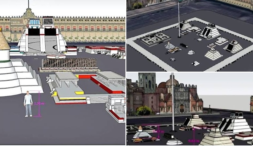 Inicia montaje de maqueta monumental del Templo Mayor en el Zócalo