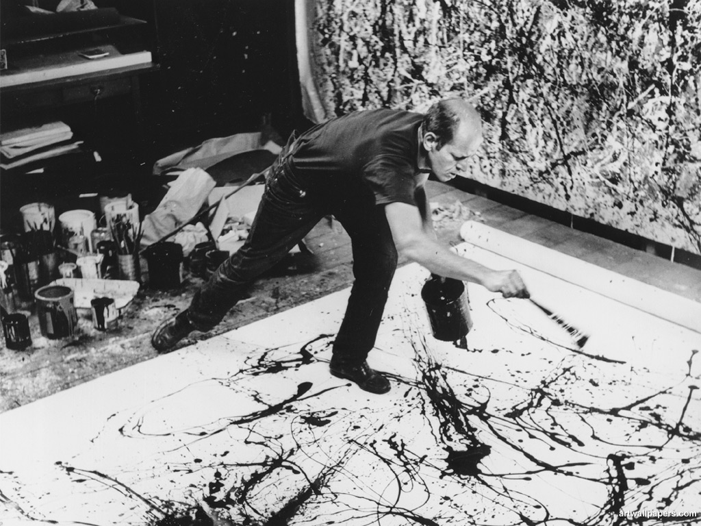 Pollock pintando