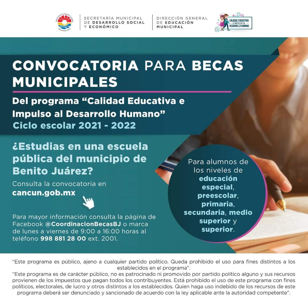 Inicia gobierno municipal convocatoria de Becas 2021-2022