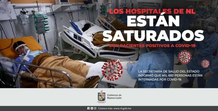 Ocupación hospitalaria en Nuevo Léon llega al 84%