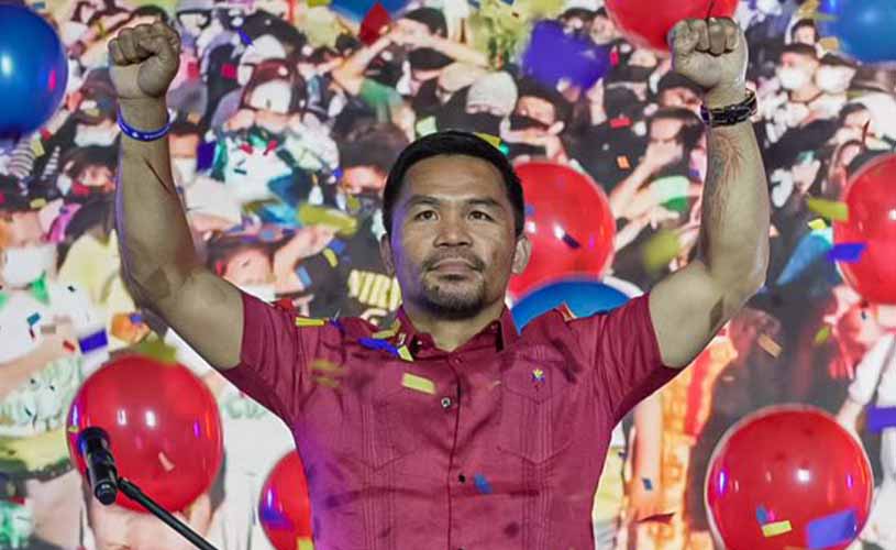 El boxeador internacional Manny Pacquiao anuncia su candidatura a la presidencia de Filipinas