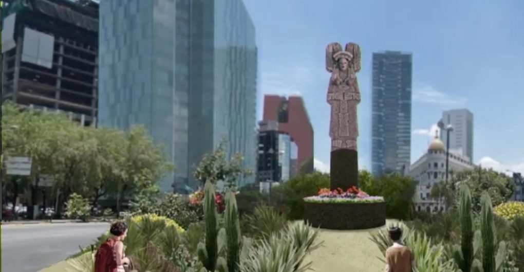 “La joven de Amajac” sustituirá a la estatua de Colón