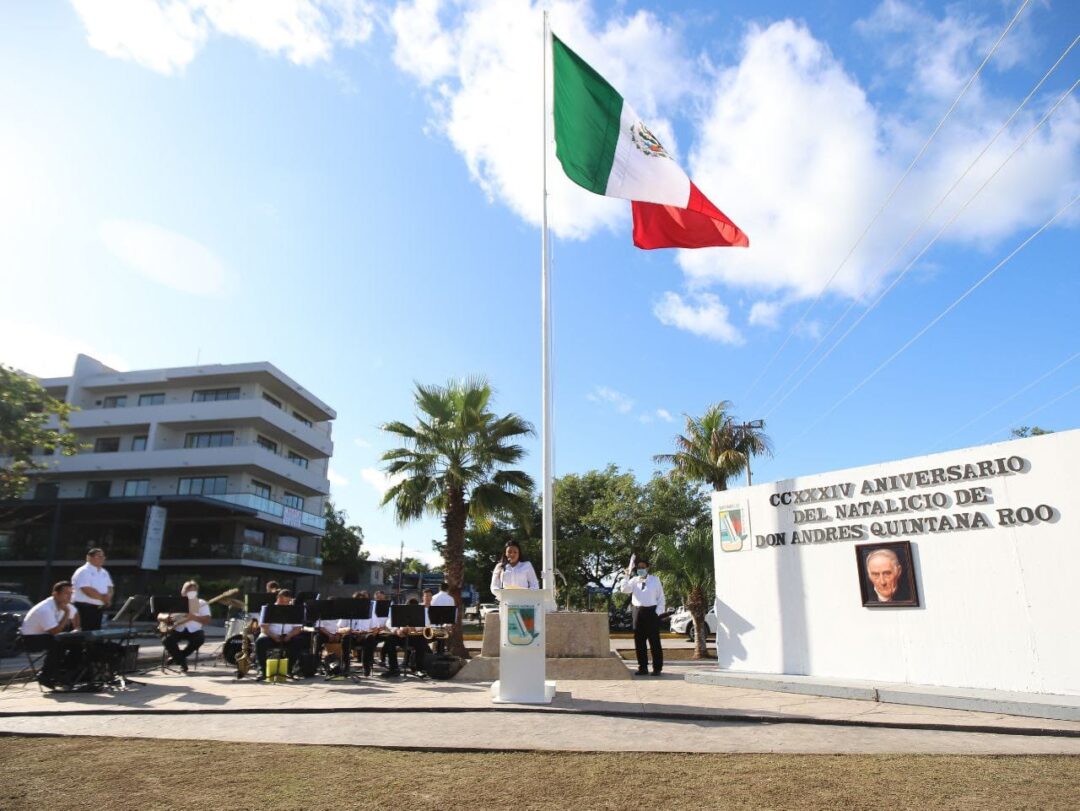 Conmemoran los 234 años del natalicio de Andrés Quintana Roo