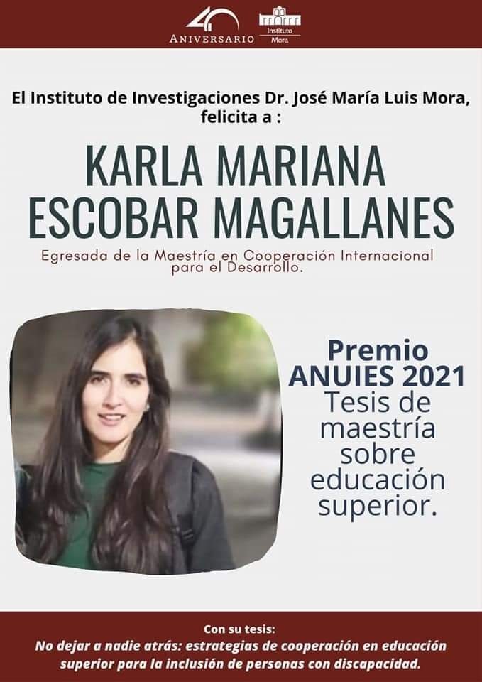 Karla María Escobar ganadora del Premio ANUIES 2021