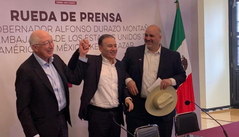 Embajador de EU en México y Alfonso Durazo acuerdan trabajar por seguridad en Sonora