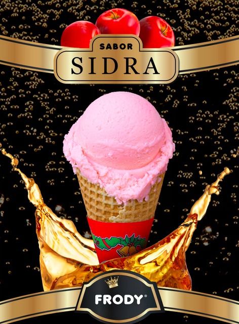 Helado sabor sidra o bastón de caramelo