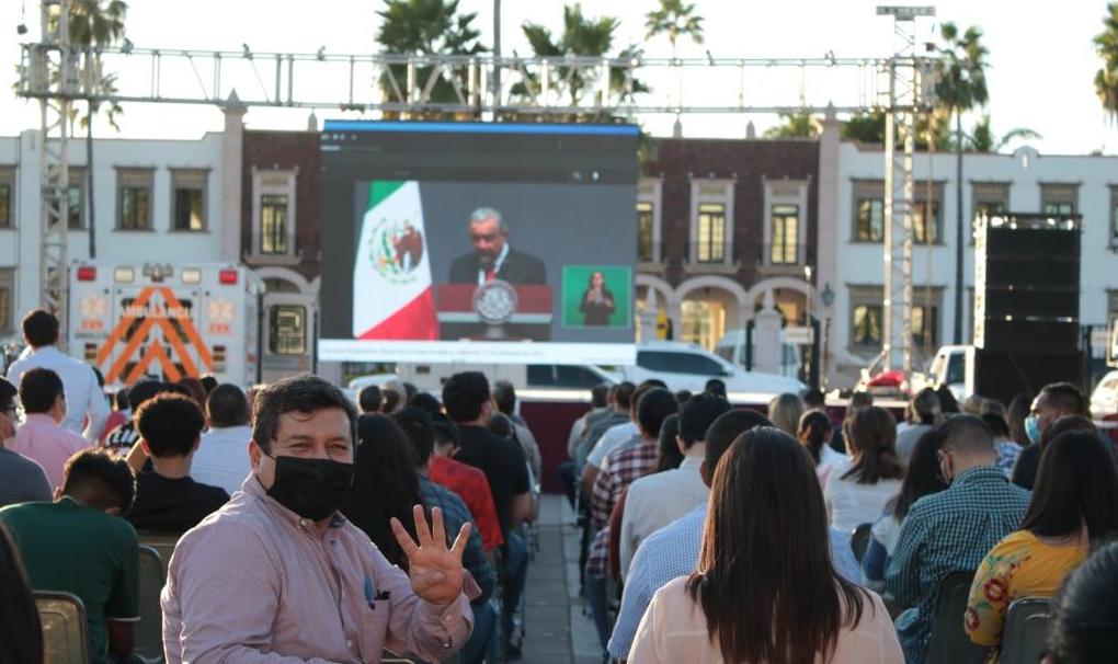 En Sonora, morenistas celebran tres años de AMLO como Presidente con una reunión para escuchar el discurso que tuvo lugar en la CDMX.