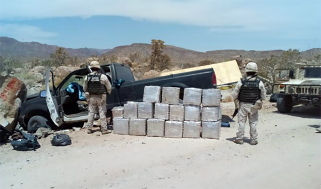 Sedena asegura cargamento con 500 kilogramos de droga en Sonora