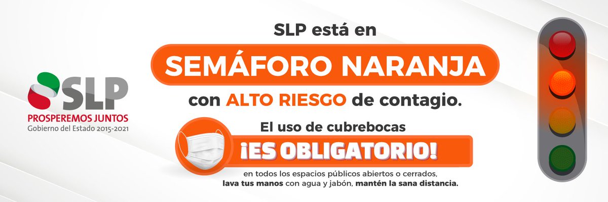 San Luis Potosí vuelve a semáforo naranja