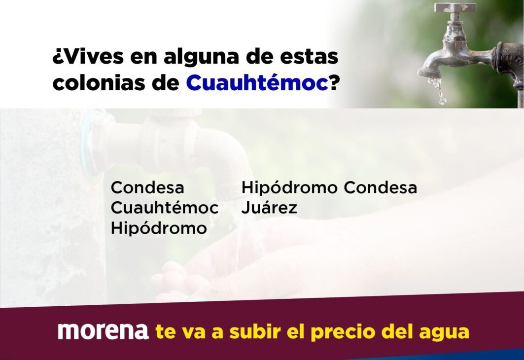 Nuevas tarifas del servicio de agua afectará a vecinos de Cuauhtémoc: Sandra Cuevas