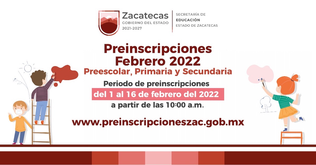 Este martes 1 de febrero inician preinscripciones para ingresar a los niveles de preescolar, primaria y secundaria en Zacatecas.