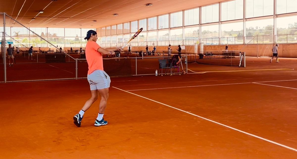 Rafael Nadal en entrenamiento