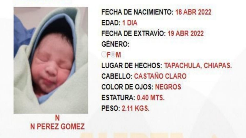 Recuperan a bebé robado en hospital de Chiapas; una mujer es detenida
